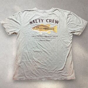 Salty Crew Mens XL Ocean Green Bass Graphic T-Shirt Thrill Seekers Catch Release